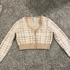 Princess Polly Beige Checkered Cardigan